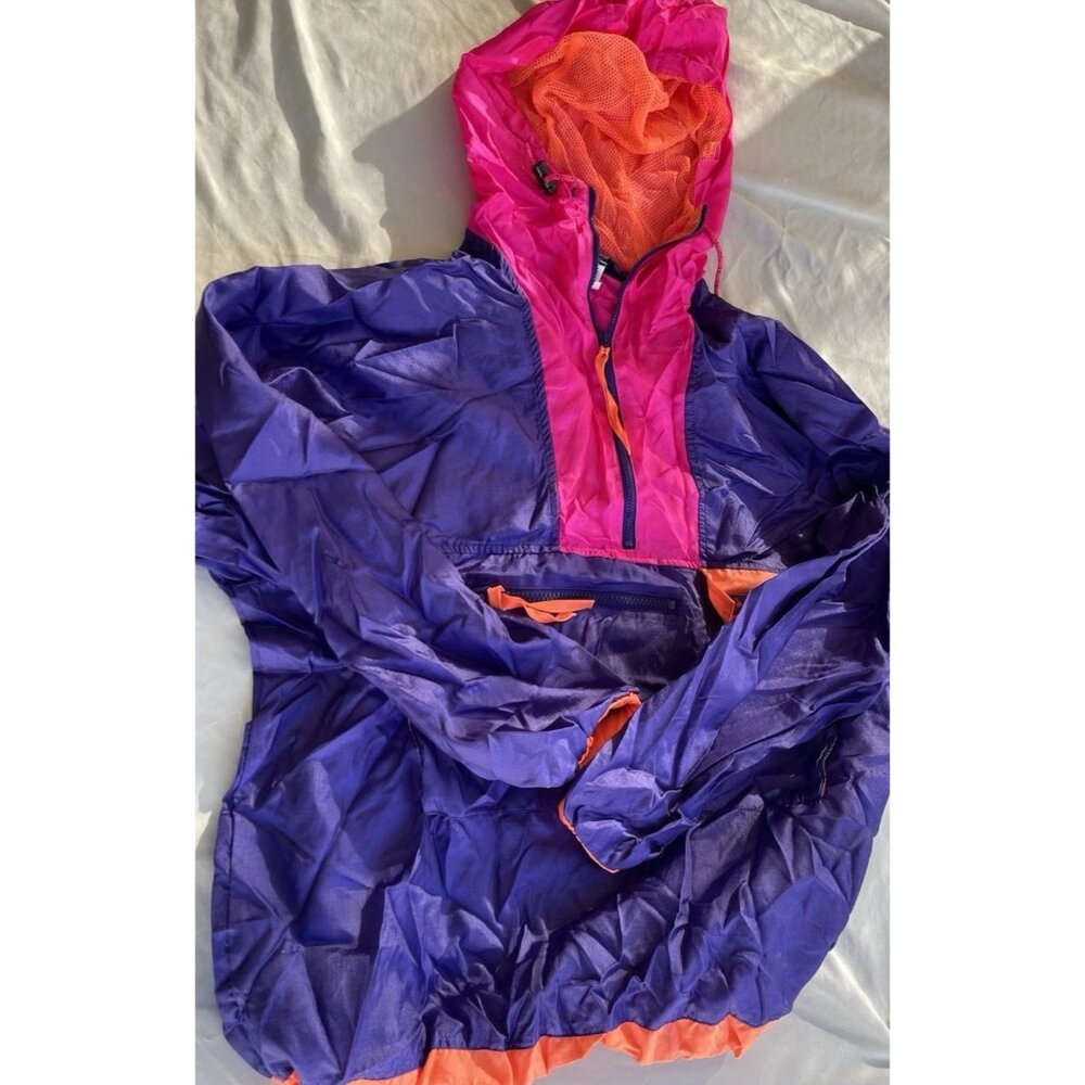 Vintage Columbia Track top Windbreaker Jacket Women’s Size M Pink Purple Orange